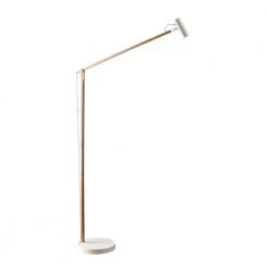 ADS360 Crane 60.5 in. Integrated LED White Wood Floor Lamp by Adesso