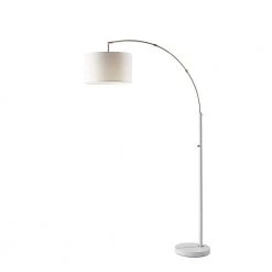 Preston 76 in. 1-Light White and Brushed Steel Bulb Pendant by Adesso