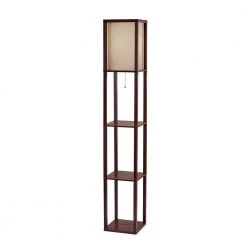 Wright 63 in. Walnut Wood Veneer Floor Lamp by Adesso