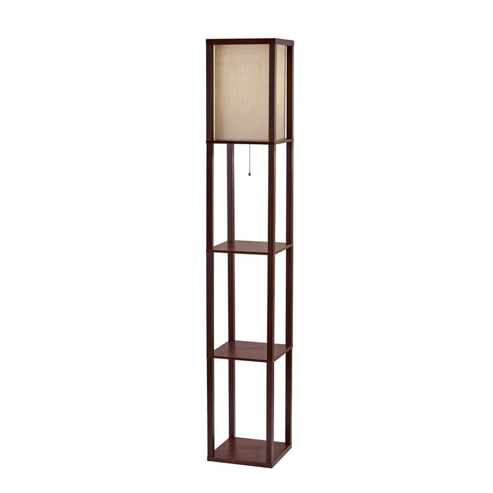 Wright 63 in. Walnut Wood Veneer Floor Lamp by Adesso