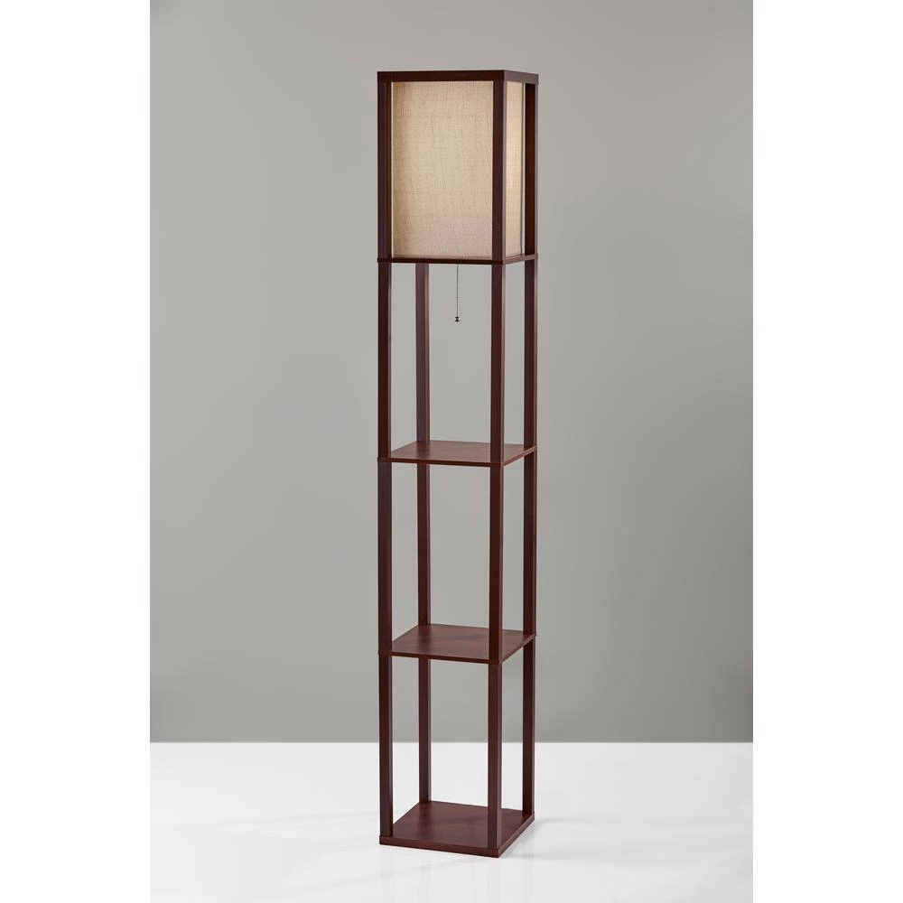 Wright 63 in. Walnut Wood Veneer Floor Lamp by Adesso - Image 2