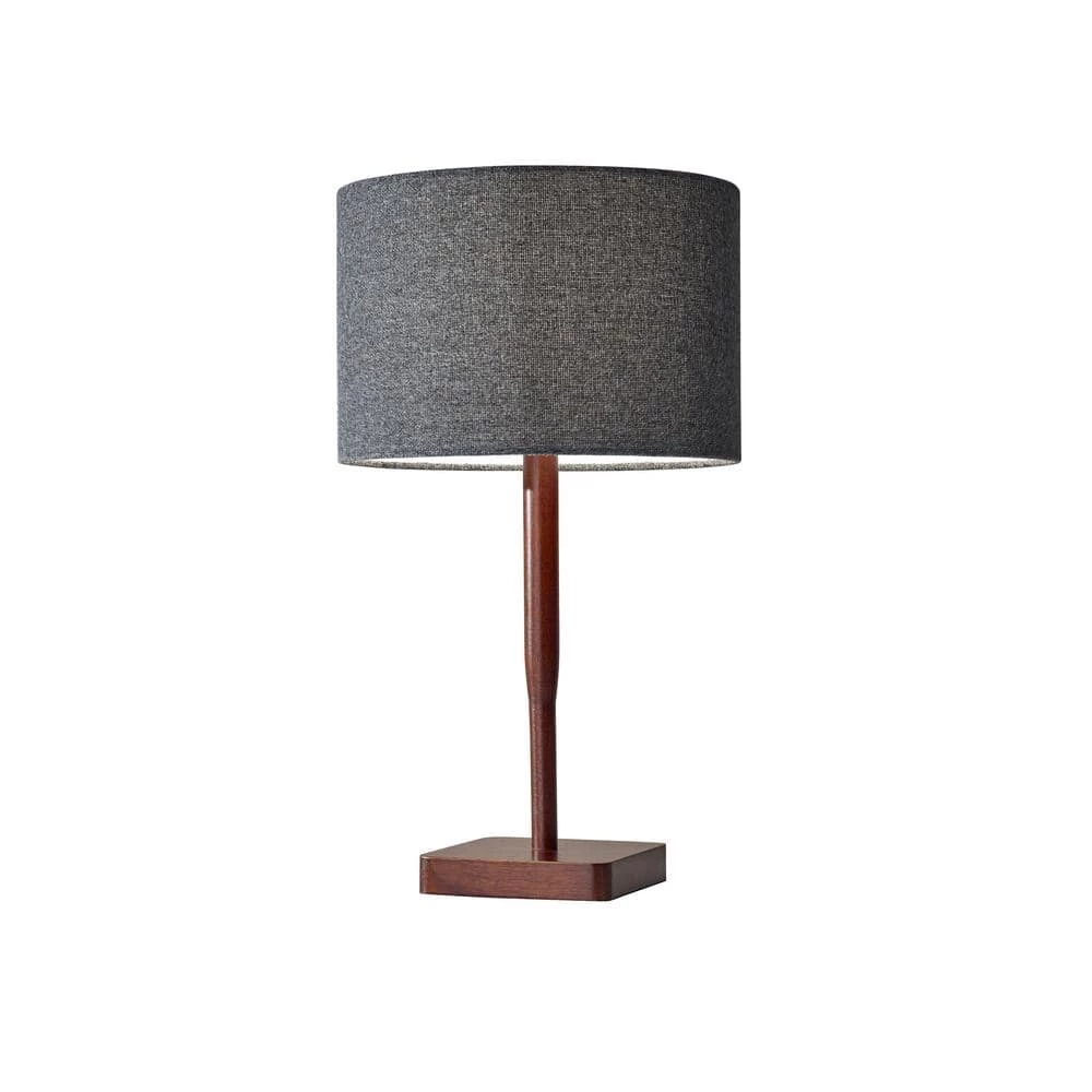 Ellis 21 in. Walnut Rubberwood Table Lamp by Adesso
