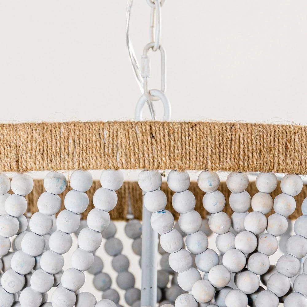 Hatfield 4-Light Bohemia Style Ombre Wood Beaded Tiered Chandelier by Parrot Uncle - Image 6