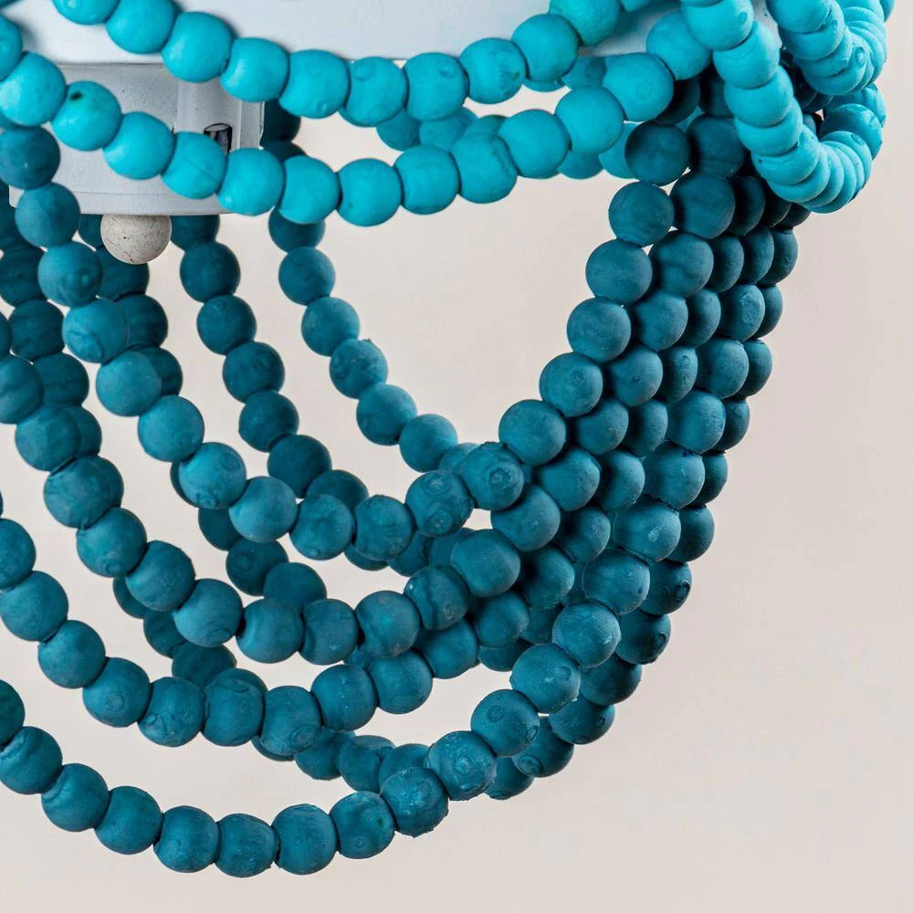 Hatfield 4-Light Bohemia Style Ombre Wood Beaded Tiered Chandelier by Parrot Uncle - Image 8