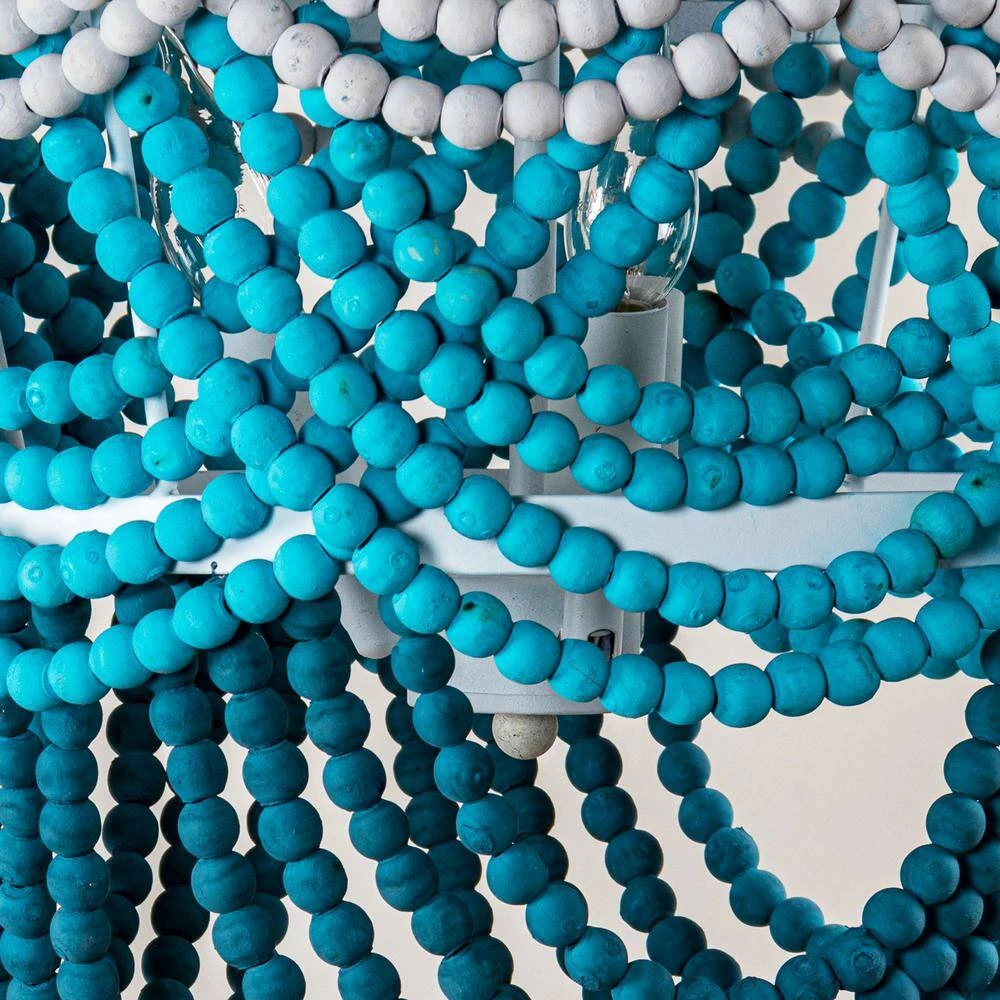 Hatfield 4-Light Bohemia Style Ombre Wood Beaded Tiered Chandelier by Parrot Uncle - Image 7